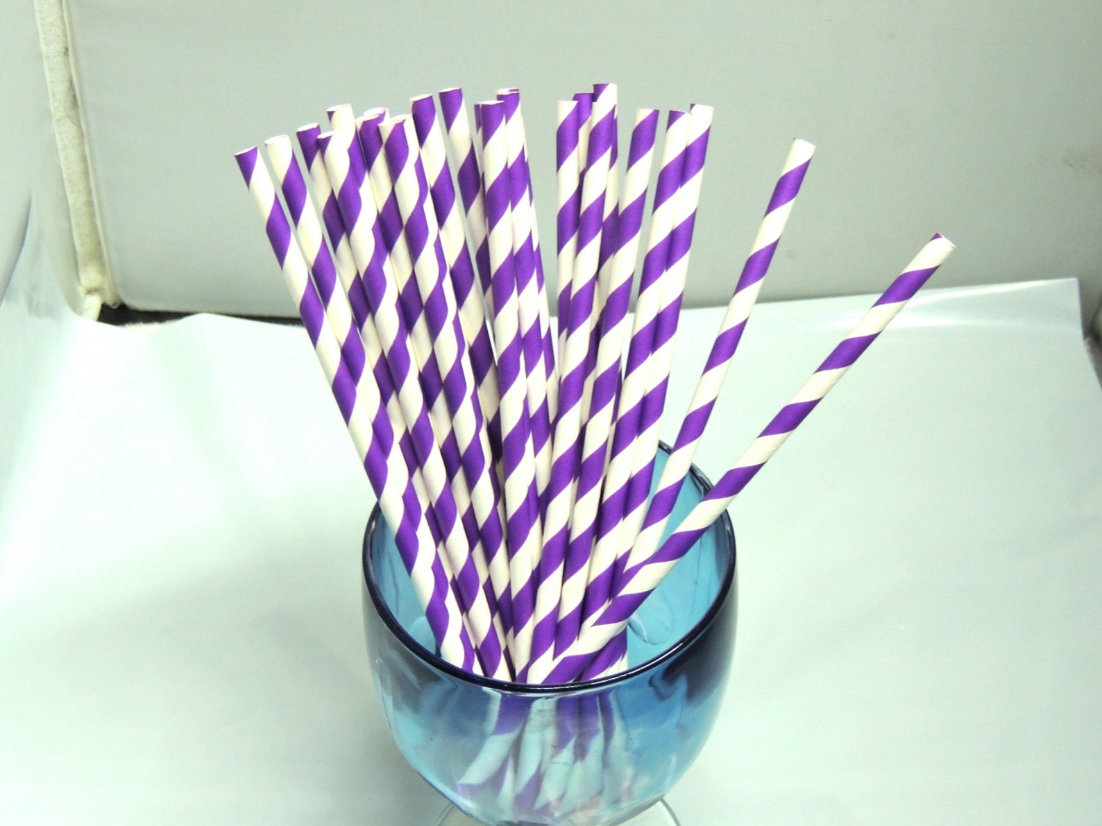 50 Pack Striped Paper Fun Straws Assorted Multi Colored Party Etsy