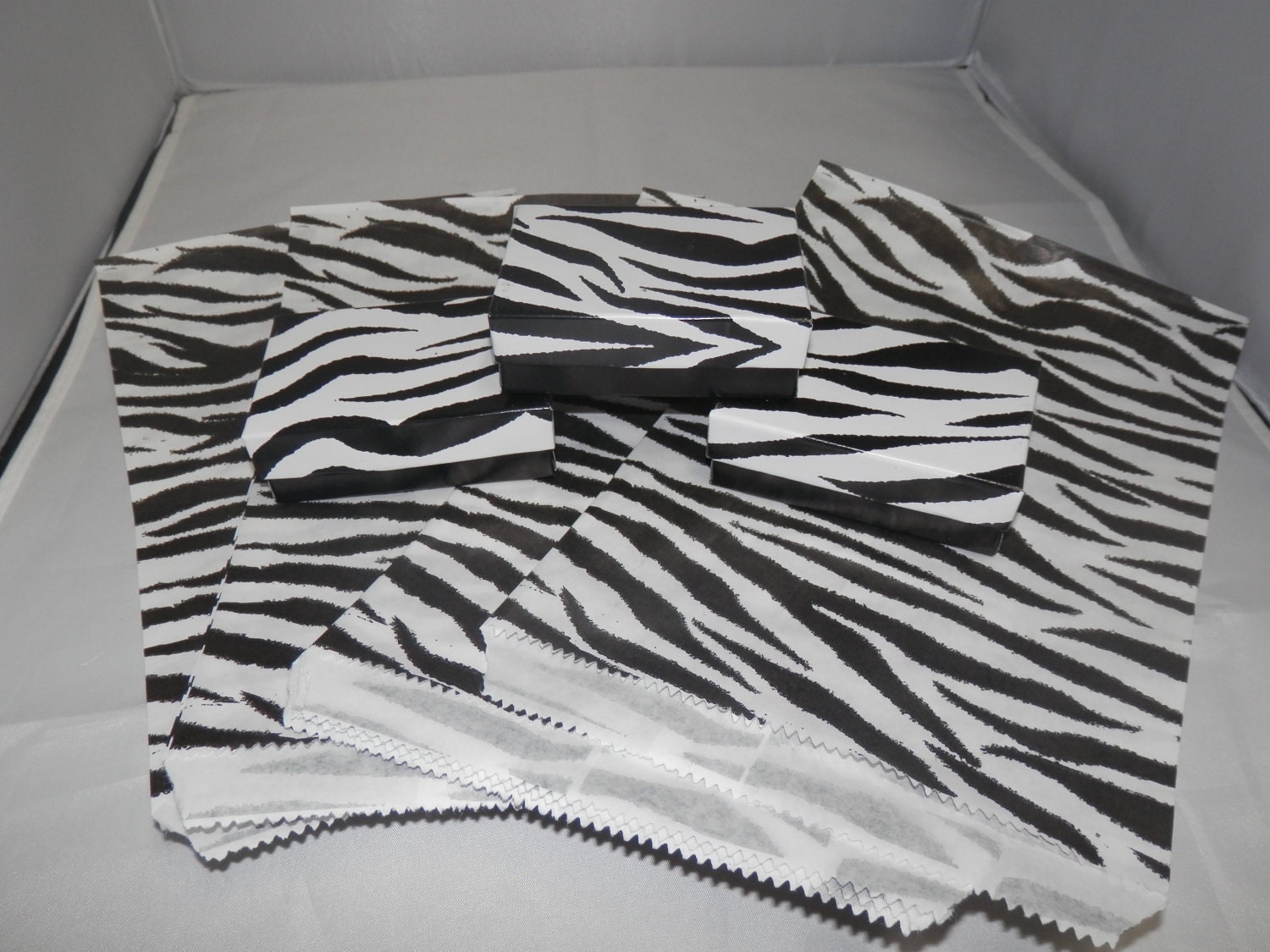 50 Pack of Zebra Print Retail Merchandise Bags Paper Bags Etsy