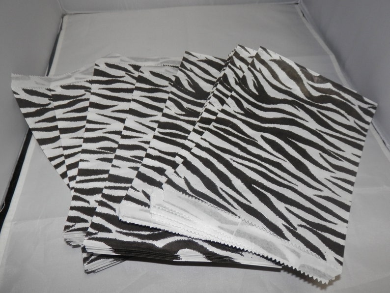 50 Pack of Zebra Print Retail Merchandise Bags Paper Bags Etsy