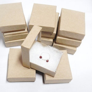 Presentation Display Kraft Jewelry Boxes ( 2 1/8"x1 5/8")  - lot of 50 Cotton Filled Gift Boxes