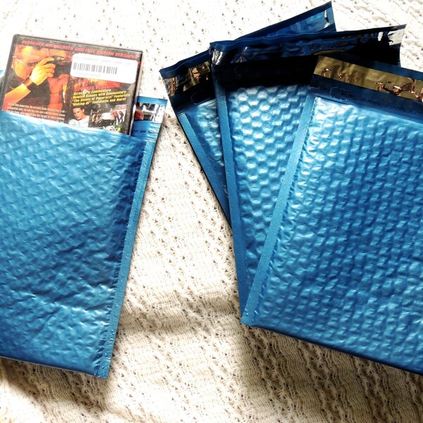 20 Metallic Blue 6x10 Steel Blue Poly Bubble Mailers Self Seal Envelopes size 0 6x9 usable size Padded Mailing Shipping Envelopes