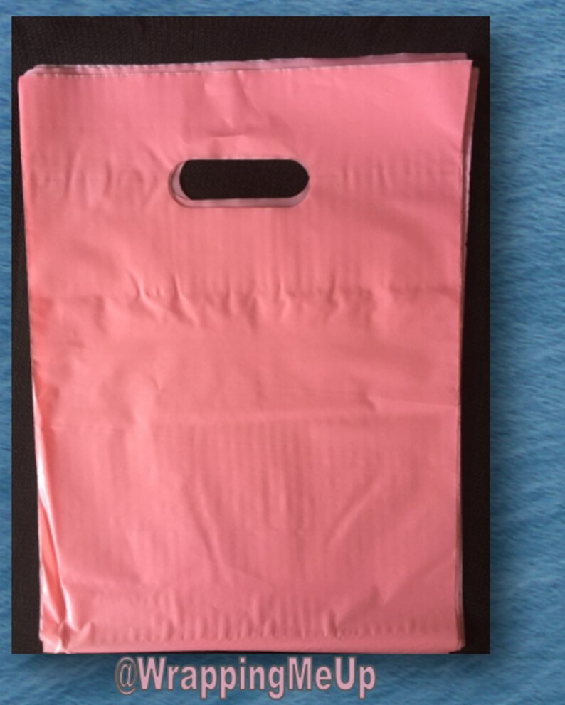 Retail Use Bags 100pcs 9x12 ~Pink Frosty Plastic Merchandise Bags wHandles