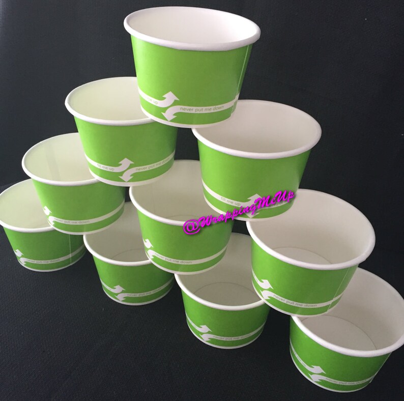26 8 Oz Party Cups Green Arrow Ice Cream Cups Snack Cups Etsy