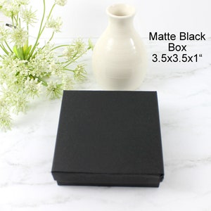 Black Matte  3.5x3.5x1 Cotton filled Jewelry Presentation Boxes ,  Party Favor Craft  Gift Retail Boxes lot of 10