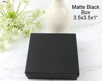 Black Matte  3.5x3.5x1 Cotton filled Jewelry Presentation Boxes ,  Party Favor Craft  Gift Retail Boxes lot of 10