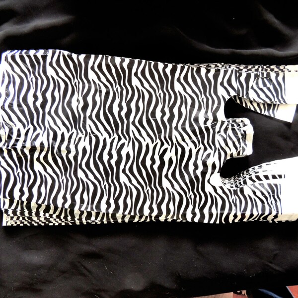 50 8x16 Zebra Plastic Merchandise Bags, Zebra Print T-Shirt  Bags, Craft show Bags, Clothing Animal Print Plastic Bags, Party Favor Bags
