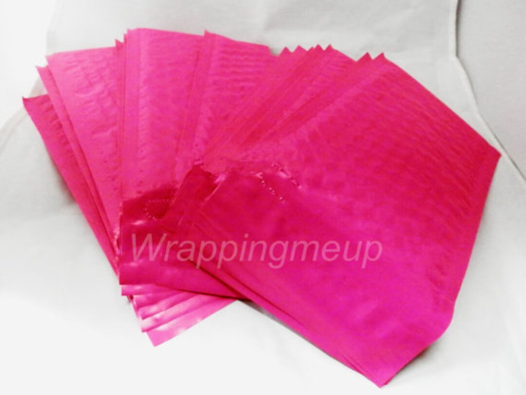 50 Hot Pink 4x8 Bubble Mailers, Colored Mailers, Shipping Envelopes