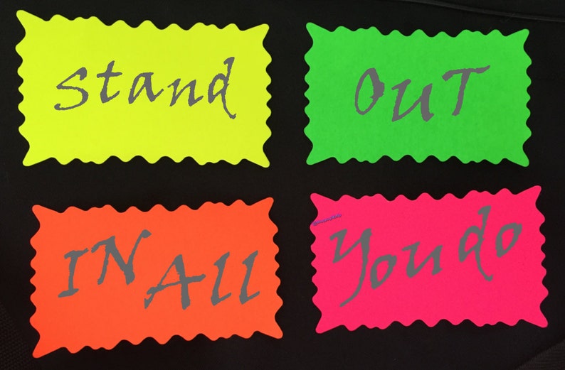 Fluorescent Star Rectangle Card Price Tickets Labels