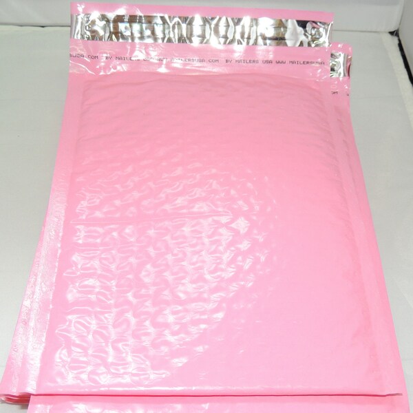 25 Pack Light Pastel Pink  4x8 Bubble Mailers,  Self Adhesive Padded envelopes, Mailing Shipping pull strip Envelopes