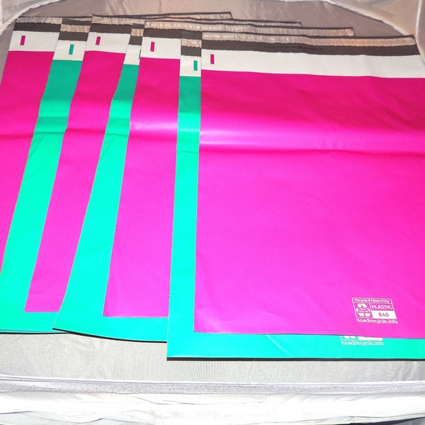 100 hot Pink en Teal 9 x 12 Poly Mailers, platte Poly Mailing scheepvaart zakken, roze, gekleurde Poly Mailer verzendkosten envelop Poly verzending