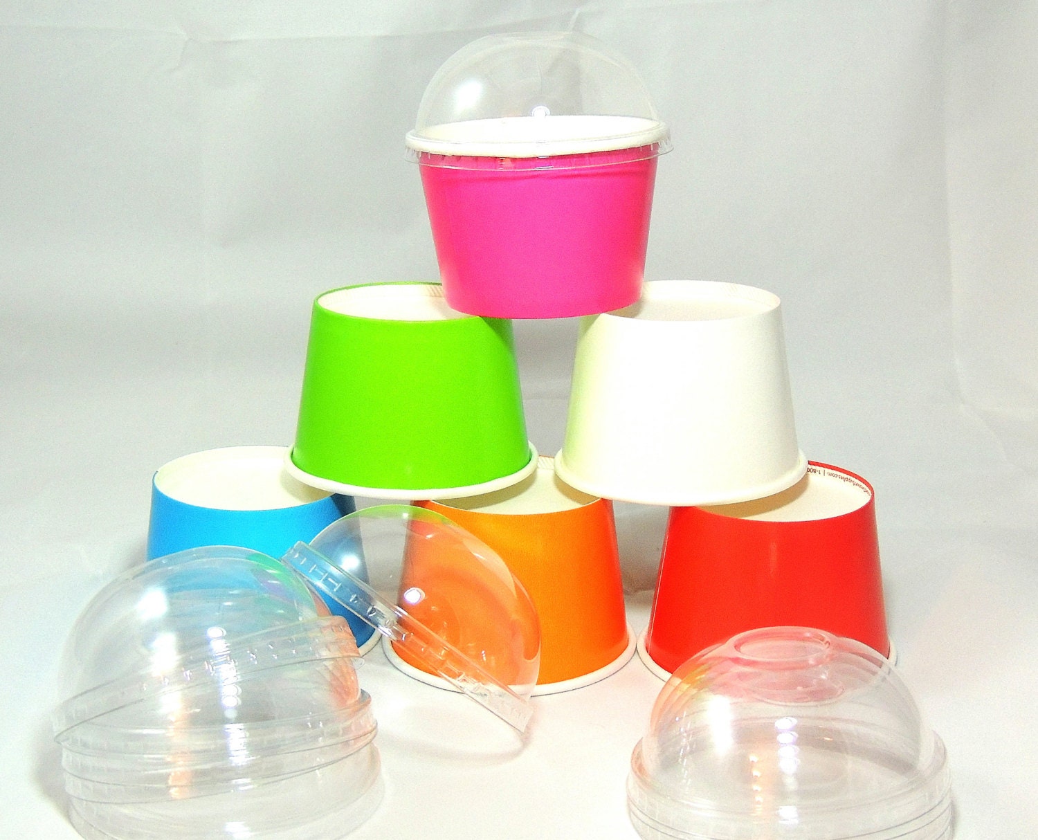 15 8 oz Party Cups 6 Colors Ice Cream Cups Snack Cups Etsy