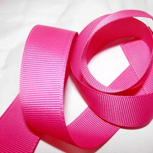 10 Yards Hot Pink Grosgrain Ribbon 7/8" inch (23mm)  Bright Pink, Fluorescent Pink, Neon Pink Trim, Band, Pink Ribbon