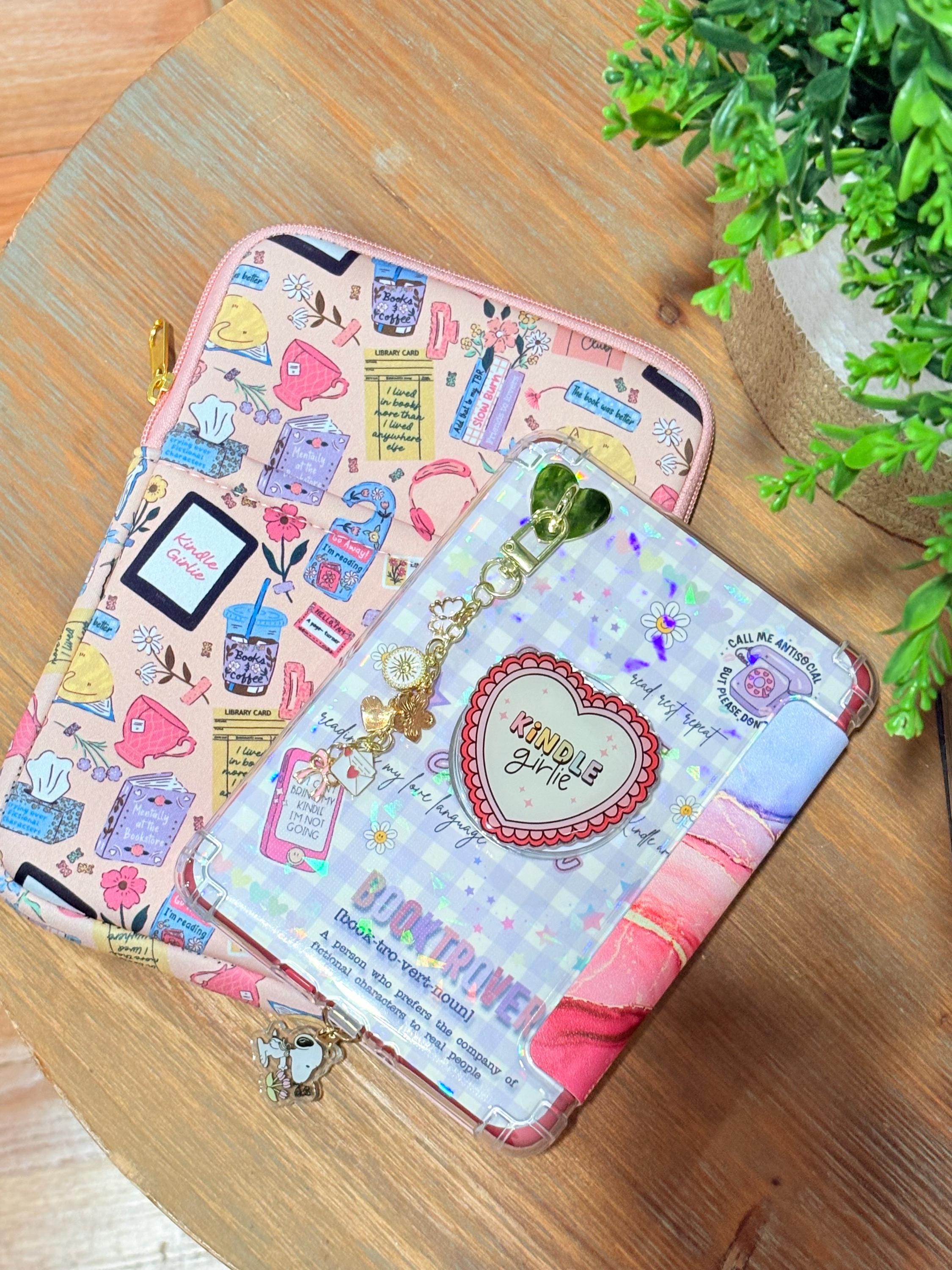 Kindle Sleeve with Pocket Padded E-Reader Case Zipper Kindle Cover Kobo Sleeve Bookish Kindle Accessory Book Lover Gift
