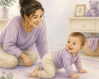 Pas si loin ! | Guide de développement du bébé de 6 à 9 mois | Anxiété de séparation et activités pour un attachement sécurisant | Guide PDF sur la parentalité relationnelle