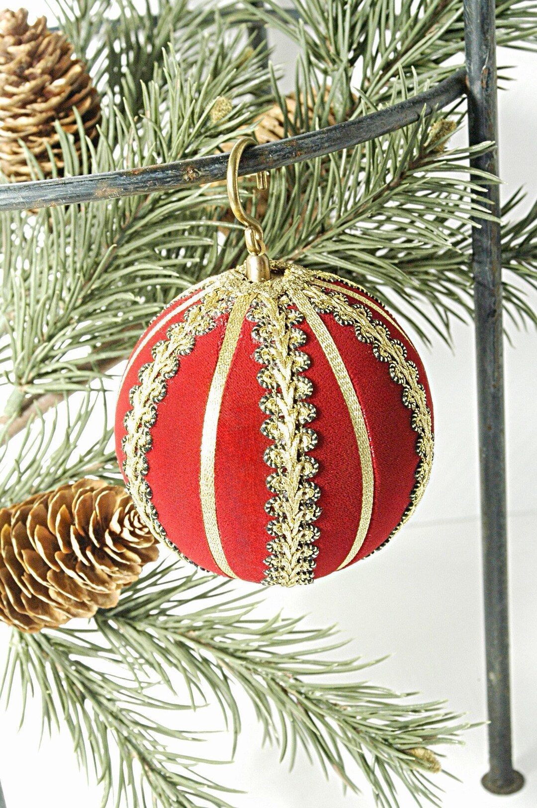 Reuge Ste Croix Vintage Pull String Ornament Luxury Velvet Etsy