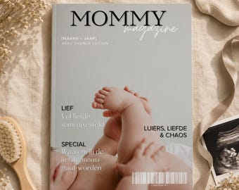 Babyshower Invulboek Canva Template Unisex | Mommy Magazine | Persoonlijk Cadeau voor Aanstaande Mama | Digitaal Herinneringenboek
