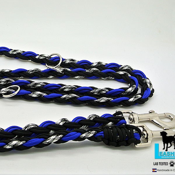 Paracord Multipurpose/Adjustable Dog Leash-Ghost Blue