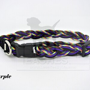 Einstellbare Paracord Hundehalsband Med/Lg Cosmic Purple