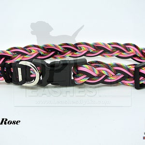 Einstellbare Paracord Hundehalsband Med/Lg kosmische Rose