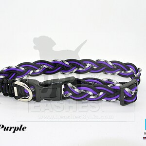 Verstellbares Paracord Hundehalsband Med/Lg Ghost Purple