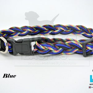 Einstellbare Paracord Hundehalsband Med/Lg Cosmic Blue