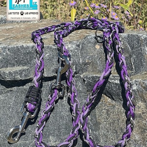 Paracord Multipurpose/Adjustable Dog Leash- purple rain