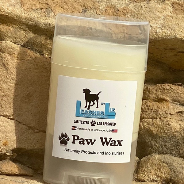 Paw Wax for Dog Feet, noses, moisturize and protect from ice, salt, snow, heat lg 2oz applicator