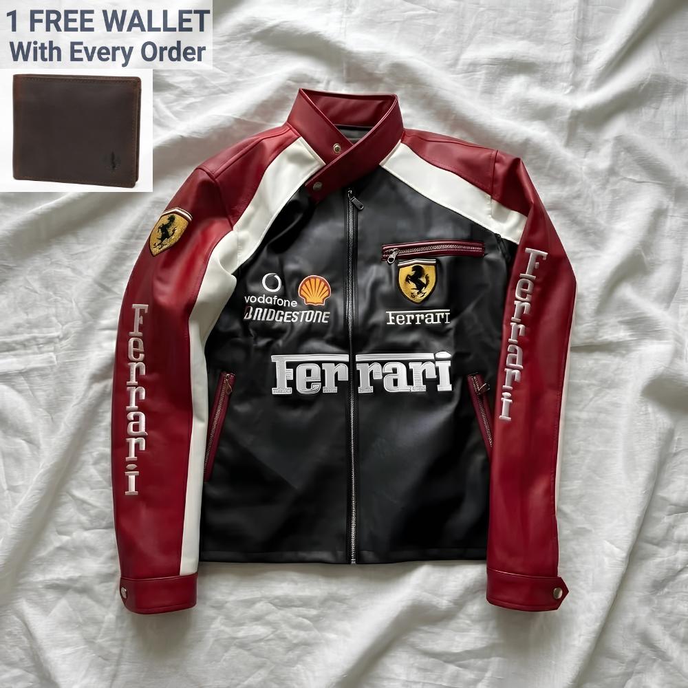 フェラーリ レザー ジャケット 赤 Ferrari Red Leather Jacket - Etsy Canada