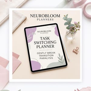 ADHD Task Switching Planner Printable, Executive Function Tools, Digital Planner GoodNotes Insert, Neurodivergent Transition Routine