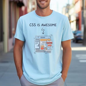 CSS Is Awesome T-Shirt | Web Developer Code Layout Illustration
