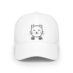 Cute Cat Face Baseball Cap | Whiskers & Paw Print Hat | Cat Lover Gift, Kitten Dad Hat Embroidered, Feline Accessories image 1