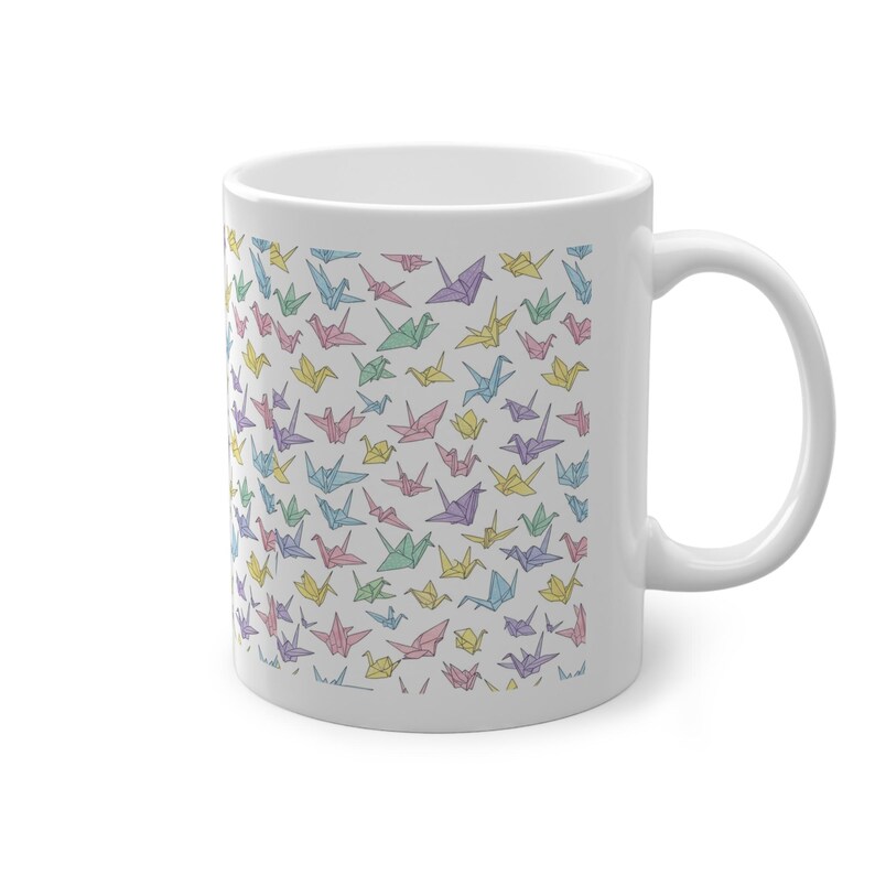Origami Paper Crane Flock In Pastel - Mug 画像 3