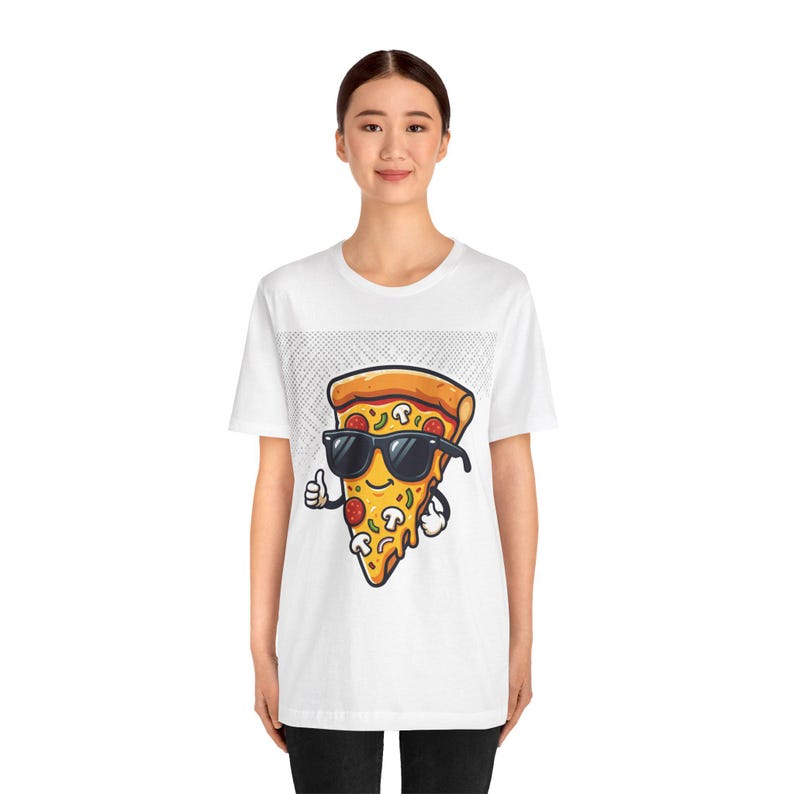 Funny Pizza Slice Wearing Sunglasses - Tshirt image 4
