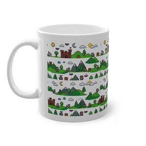 Pixel Art Retro Gaming Landscape - Mug imagen 2