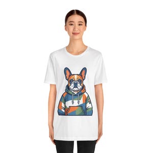 French Bulldog Wearing Hoodie - Tshirt 画像 4