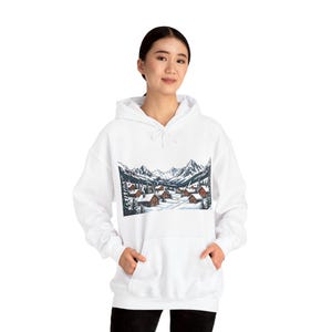Alpine Chalet In Winter Snow - Hoodie image 6