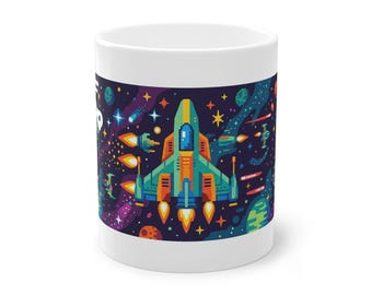 Retro Arcade Spaceship - Mug