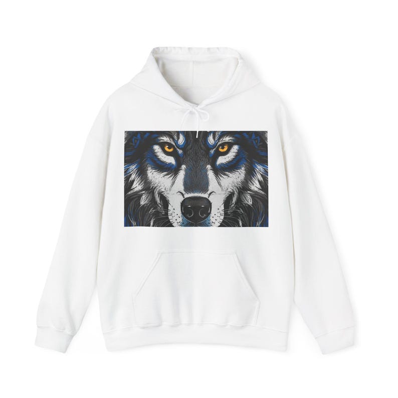 Wolf Face Centered Hoodie image 1