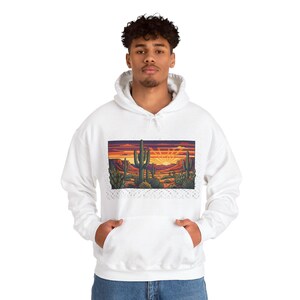 Desert Cactus Under Southwest Sunset - Hoodie image 7