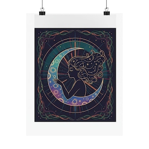 Moon Child Astrology Poster, Celestial Wall Art, Zodiac Print, Moon Phase Decor, Spiritual Poster, Boho Moon Nursery Art image 1