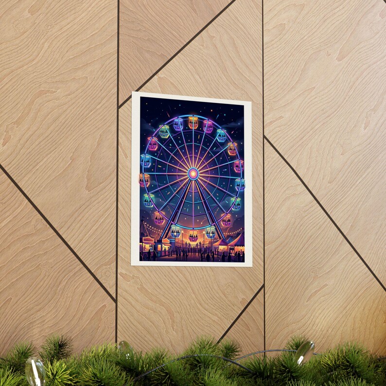 Carnival Ferris Wheel Night Lights - Poster image 5