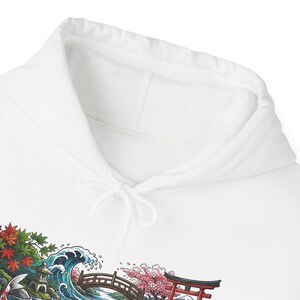 Koi Pond Japanese Garden Watercolor - Hoodie bild 3