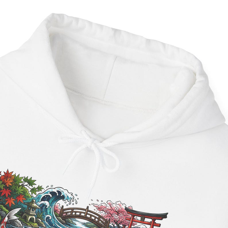 Koi Pond Japanese Garden Watercolor - Hoodie bild 3