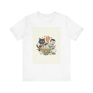 Sarcastic Cat Owner Coffee Addict T-Shirt, Funny Cat Lover Shirt, Coffee And Cats Tee, Cat Mom Gift image 1