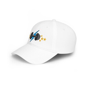Athletic Fitness Baseball Cap - Dumbbell Lightning Bolt Star Design Workout Gym Hat image 2