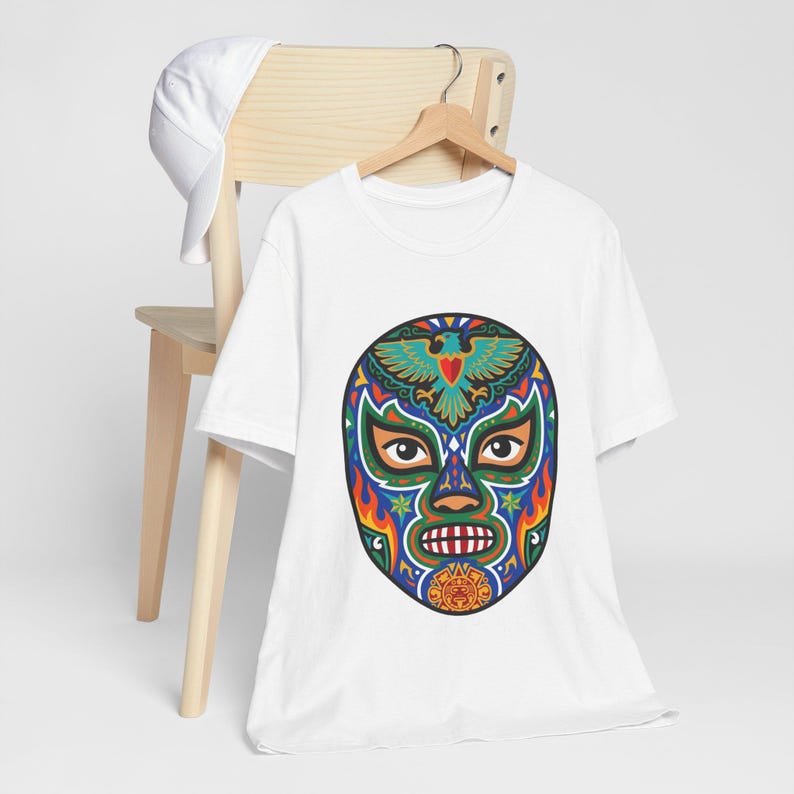Mexican Luchador Mask Colorful - Tshirt image 4