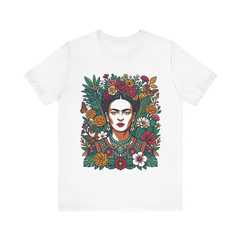 Frida Kahlo Floral Portrait - Tshirt Bild 1