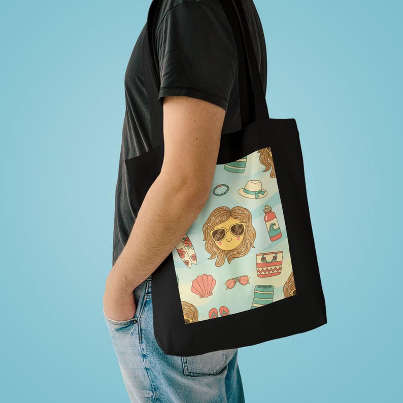 Salty Hair Don't Care Tote Bag | Beach Canvas Bag | Summer Tote | Beach Accessories | Vacation Gift | Reusable Grocery B bild 3
