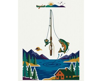 Fishing Rod Lake Life - Poster