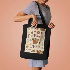 Farmers Market Tote Bag, Canvas Grocery Bag, Reusable Shopping Bag, Farmer Market Vibes, Vegetable Bag, Eco Friendly Tot image 4